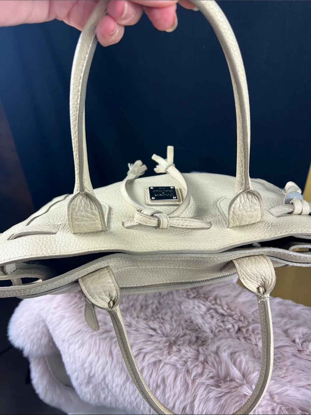 Dooney & Bourke Small Barlow Tote Ivory Pebbled Leather